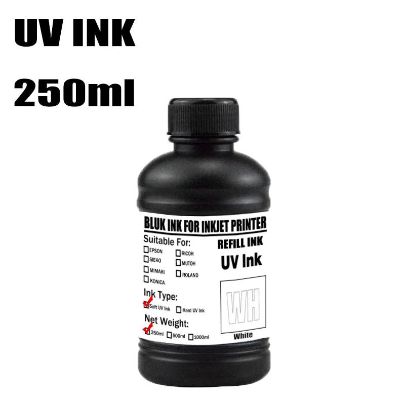 For Epson UV Hard ink Soft ink White LED UV Ink For Epson DX5 DX7 XP600 TX800 Printhead I3200 I1600 R1900 R2000 Rl800 Printer