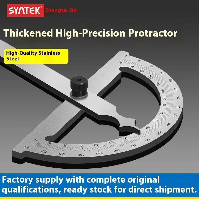 High Quality Stainless Steel Angle Finder Ruler High Precision 0-180 Degree Thickened Protractor for Woodworking Construction
