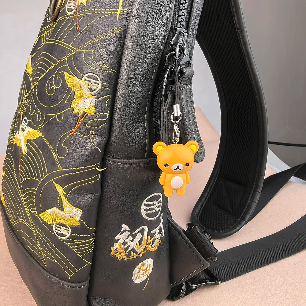 Kawaii Rilakkuma Easy Bear Phone Rope Chain Keyrings Lazybear Doll Keychains Bag Key Pendants Gift