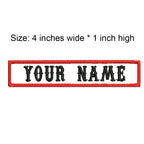 4 Inches Wide Customized Name Small Tag Embroidery Patch Iron On Sew On Clothing For Left Chest Tell Us Need What Texts
