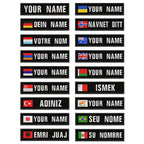 1PC 10cmX2.5cm Custom Name Flag Patch Stripes Badge Iron On Or Hook Loop Armband Germany Luxembourg Armenia Serbia Singapore
