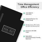 1Pc A4 Monthly Planner and Calendar Book 2 Year Monthly, Large Grid Monthly Organizer with Notes Pages, with 3 Stickers