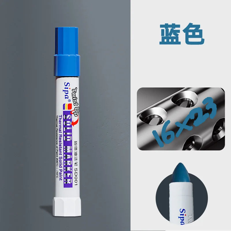 Solid Paint Marker Oil-based Ink Waterproof High Temperature Resistant for Writing Marks on Metal Wood Plastic Glass Stone