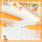 4 Pcs Kawaii Carrot Tongue Gel Pen Set 0.5mm Fine Point Black Ink Cute Writing Pens for Easter Basket Office Decorations & Stuffers