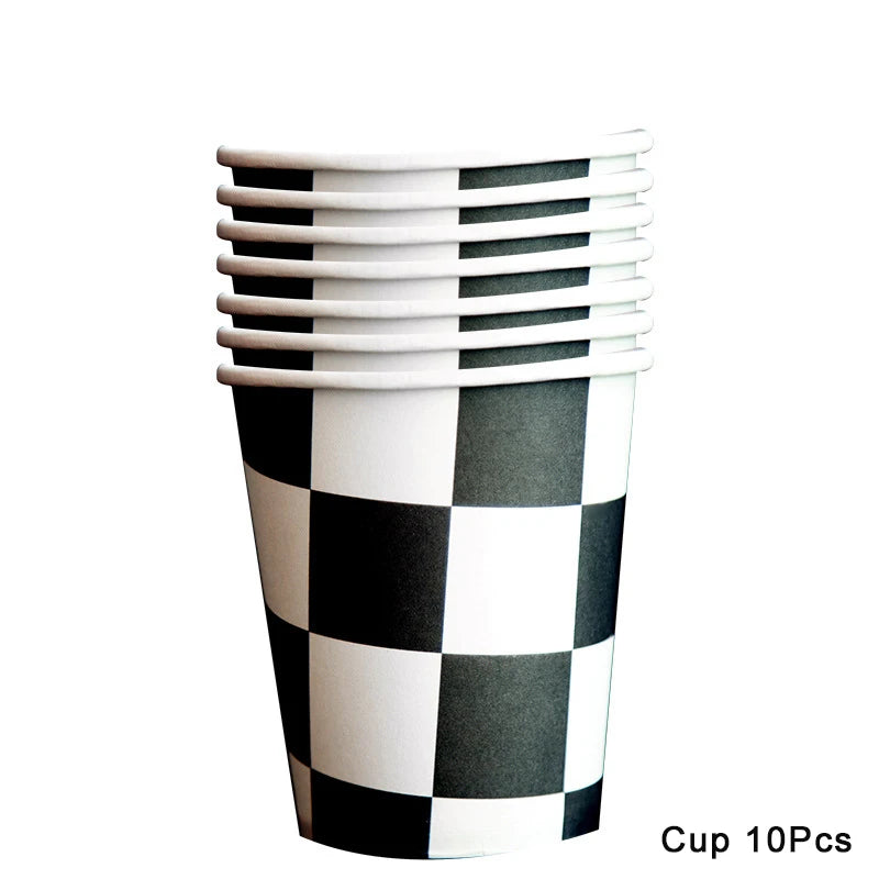 Race Car Party Plates Cup Napkins Race Track Party Supplies Racing Sports Themed Tableware for Kids Boys Birthday Home Decors