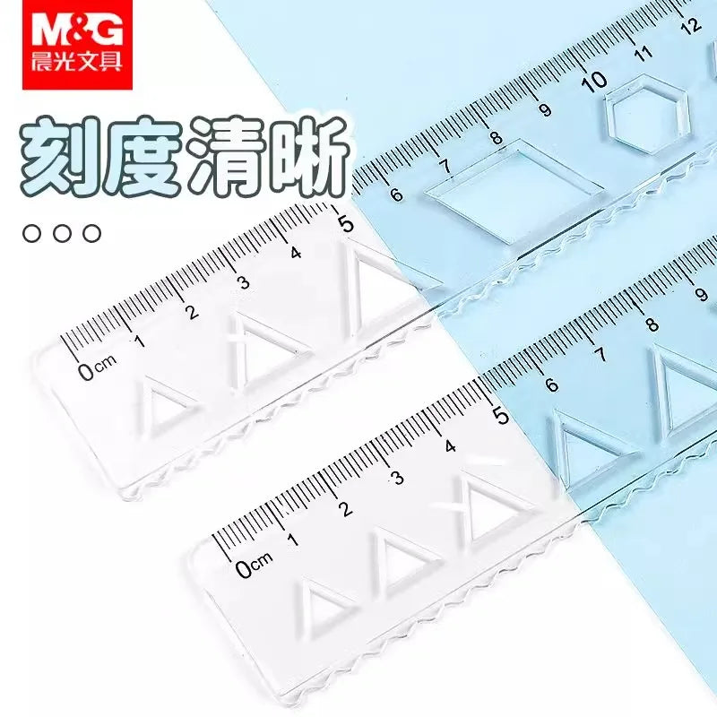 M&G Soft Straight Ruler Transparent 15/20cm Ruler Wave Ruler Painting Drawing Tool Bendable Multifunctional Creative Drawing Rul