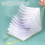 HUAJIE A4 Transparent Accordion File Folder, 13 Pockets Vertical Handheld Expanding Document Organizer for Student Subject Stora