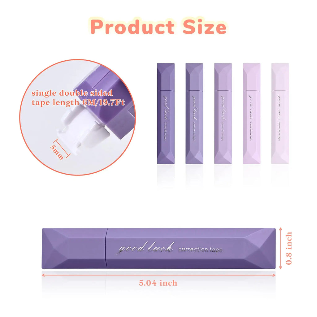 5pcs/box Pen Shaped Correction Tapes Double Sided Adhesive Tape Aesthetic Correction Tape for School Office Supplies
