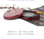 5-Inch Inkstone 6-inch 7-inch 8-inch Threaded Inkstone She Inkstone Rough Stone Brush Calligraphy Training Class Student Study