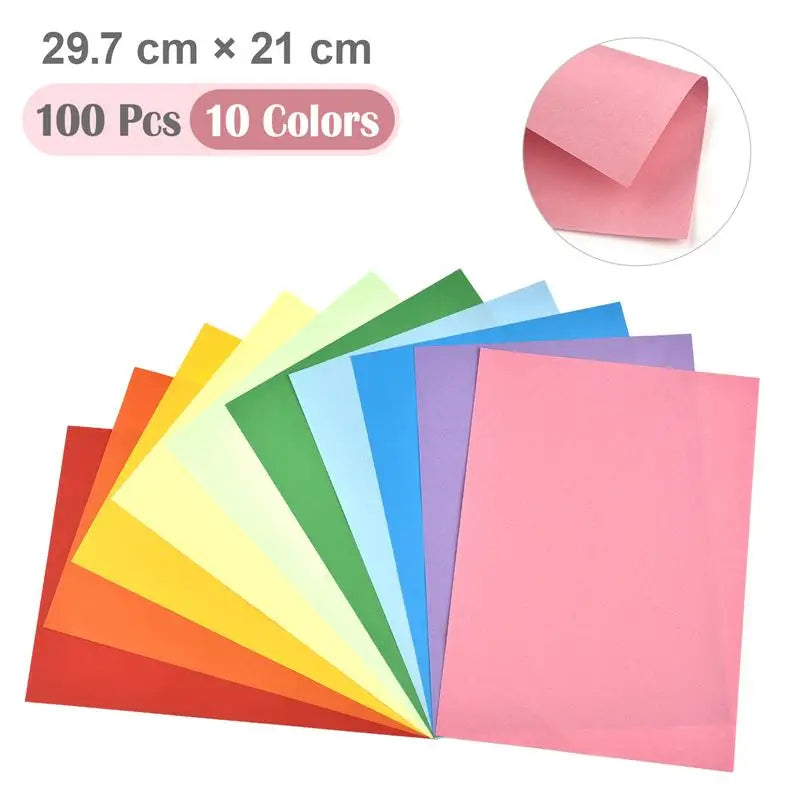 100Pcs Cardstock Paper Double Sided Folding Origami Paper Square Paper Crane Craft DIY Wish Paper Art Material Jewelry Tools ﻿