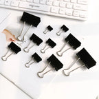 12Pcs/set Large Metal Binder Clips 32mm/ 41mm/ 51mm Notes Letter Paper Clip Office Stationery Supplies Binding Securing