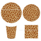 Jungle Safari Wild Animal Party Supplies Disposable Jungle Zoo Animal Print Paper Plates Napkins for Birthday Party Baby Shower