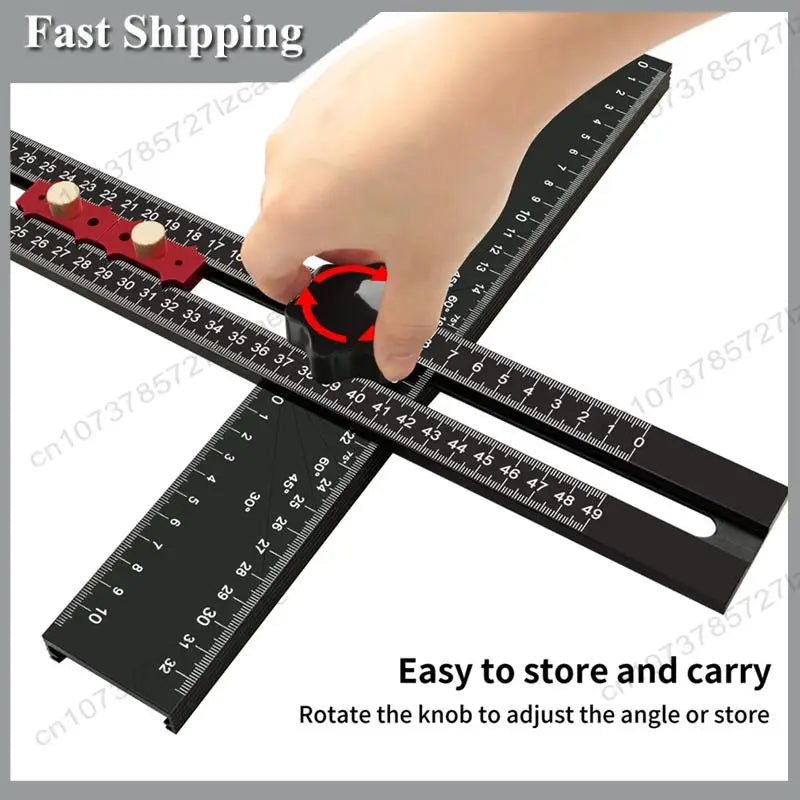 -A99Z Drawer Door Hole Drilling Template Drywall T Square Ruler Adjustable Positioning Ruler Drilling Positioning Ruler