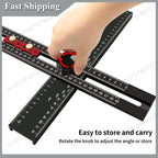 -A99Z Drawer Door Hole Drilling Template Drywall T Square Ruler Adjustable Positioning Ruler Drilling Positioning Ruler