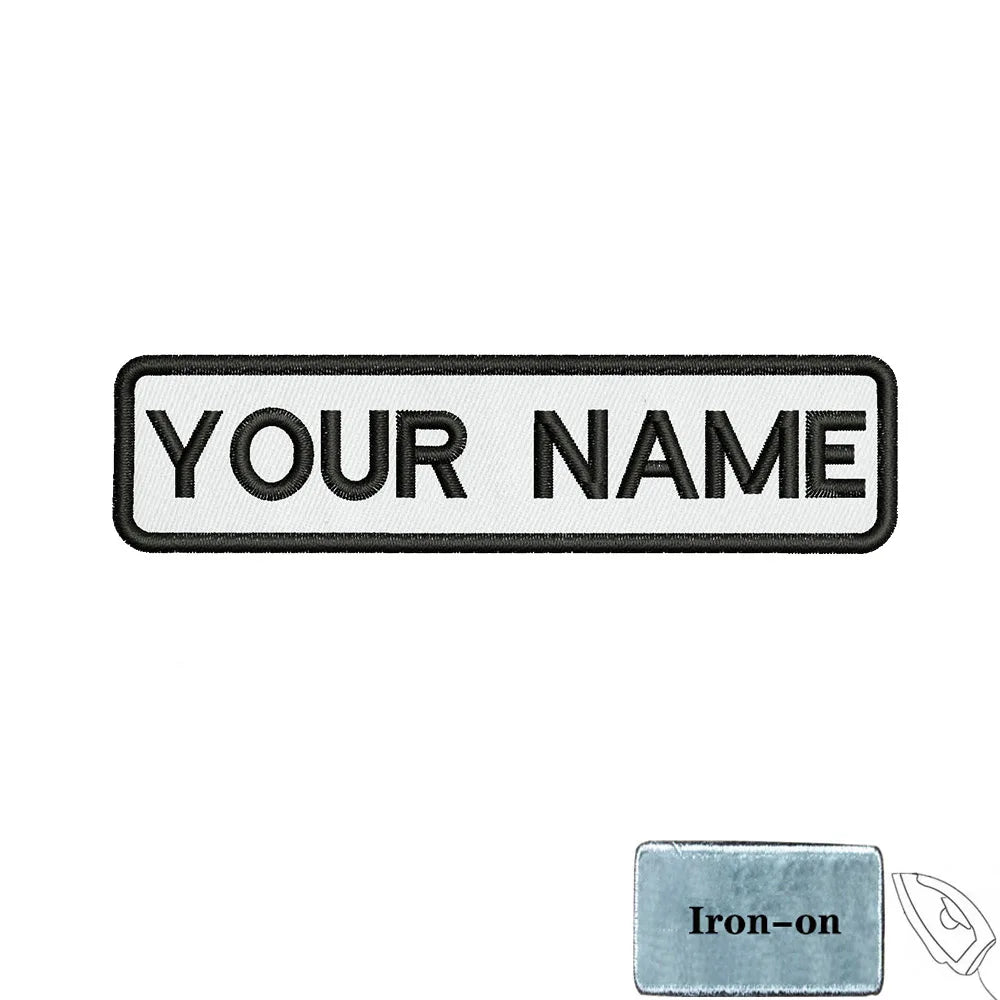 1PC 10cmX2.5cm Custom Personalized Name number Patch Stripes Badge tags chevrons Armband Iron On Or Hook Loop embroidered