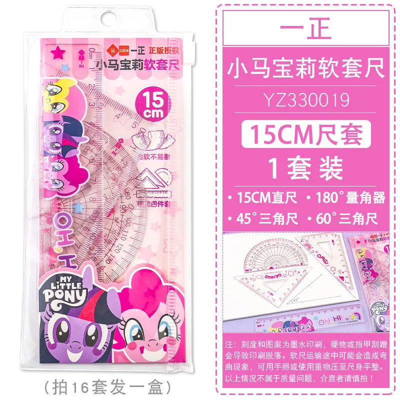 Iigen Ruler Set My Little Pony Flexible Transparent 15cm Triangular Ruler Protractor For School Office Stationery