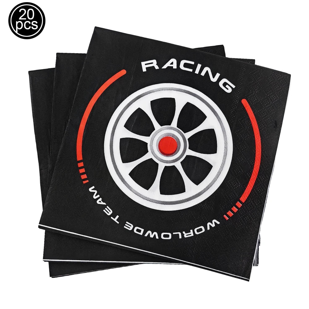 Race Car Party Plates Cup Napkins Race Track Party Supplies Racing Sports Themed Tableware for Kids Boys Birthday Home Decors