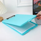 Clipboard with storage  33x24 cm, heavy storage clipboard, plastic clipboard with side opening folding.