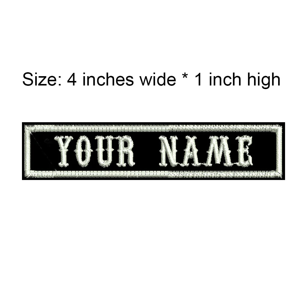 4 Inches Wide Customized Name Small Tag Embroidery Patch Iron On Sew On Clothing For Left Chest Tell Us Need What Texts