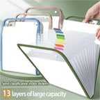 A4 Accordion File Folder Translucent 13 Pockets Expanding Letter Labels School Home Office Document Receipt Filing Organizer