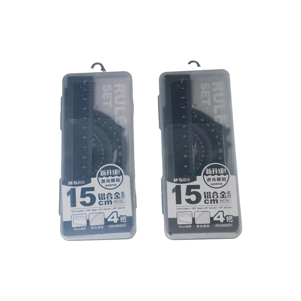 Students Hollow Office Maths Measurement School Drafting Supplies Aluminium Ruler Set Examination Stationery Metal Rulers