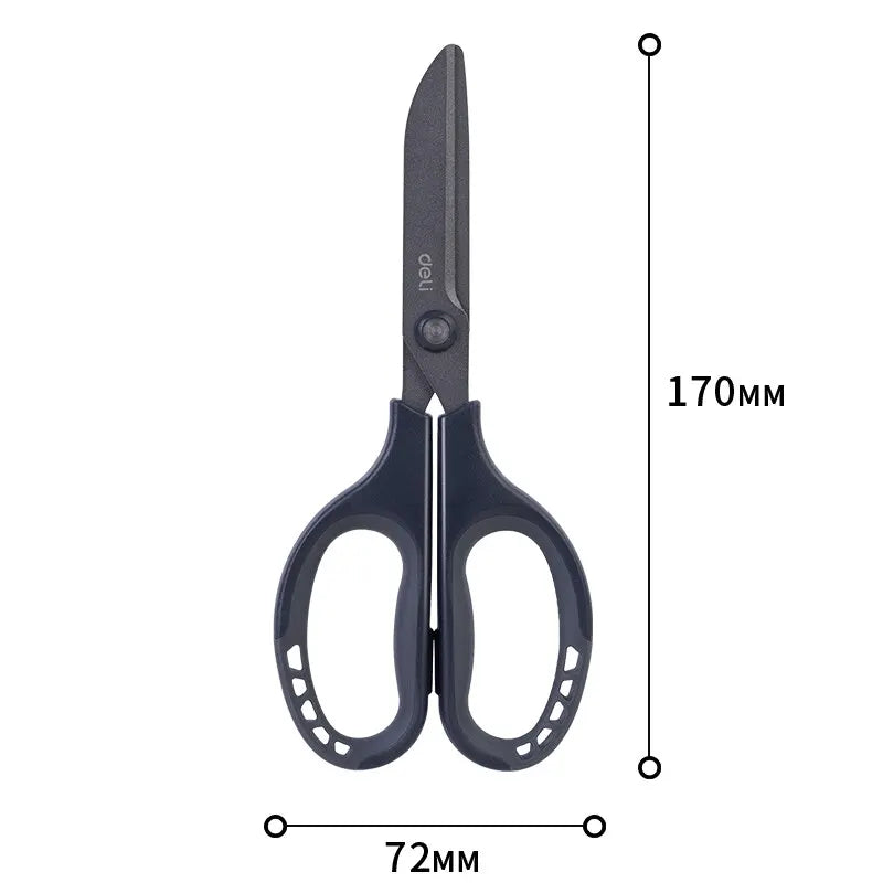 Deli Heavy Duty Ultra Sharp Non-Stick Scissors Professional Cutter with Ergonomic Grip for Office Home School
