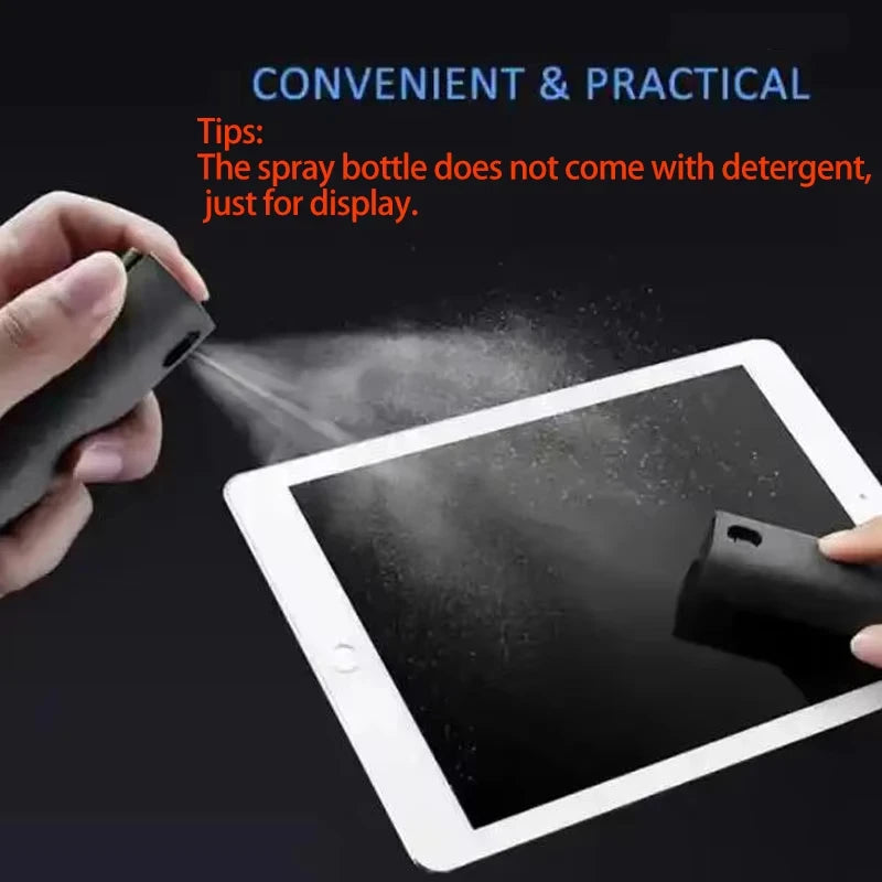 1/2/3pc 2 In 1 Screen Cleaner Spray Portable Tablet Mobile Phone Touch Screen Microfiber Cloth Dust Removal Cleaning Tool