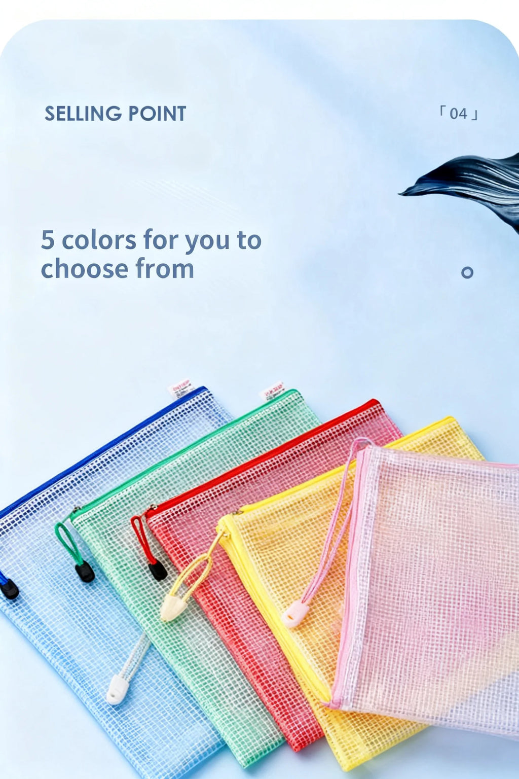 Zipper Documents Bag A4/A5 Plastic Folders A3 Transparent Waterproo File Organize Storage Bag School Office Stationery Supplies