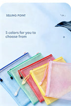 Zipper Documents Bag A4/A5 Plastic Folders A3 Transparent Waterproo File Organize Storage Bag School Office Stationery Supplies