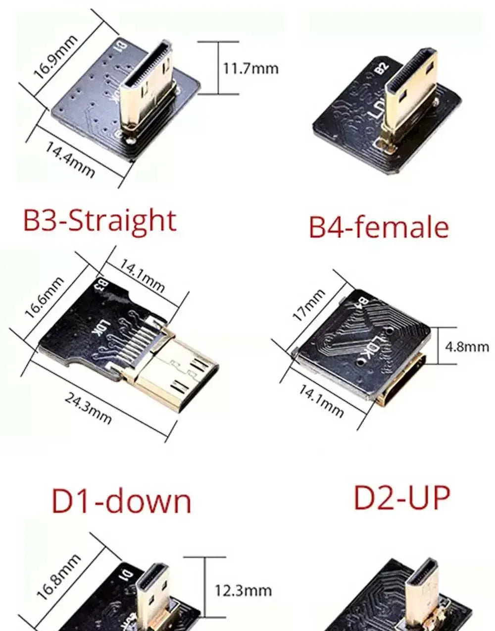 Ribbon FPV HDMI-Compatible Connector Flexible Flat Cable Raspberry Pi 4 Micro HDMI to HDMI/Mini HDMI Female 90 Degree FFC 20pin