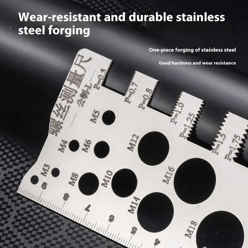 Screw Thread Pitch Gauge Ruler Measuring Tool Bolt Nut Metric Machining Threads Screw Cutting Gauge Angle Model Measuring