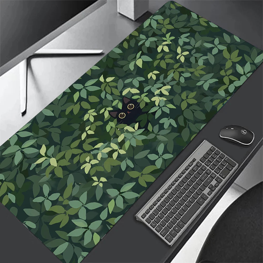 Black Cat Clouds Fast Delivery Keyboard pad lock-edge Extended Mousepad kawaii Pink Purple Office desktop protection pad XXL rug