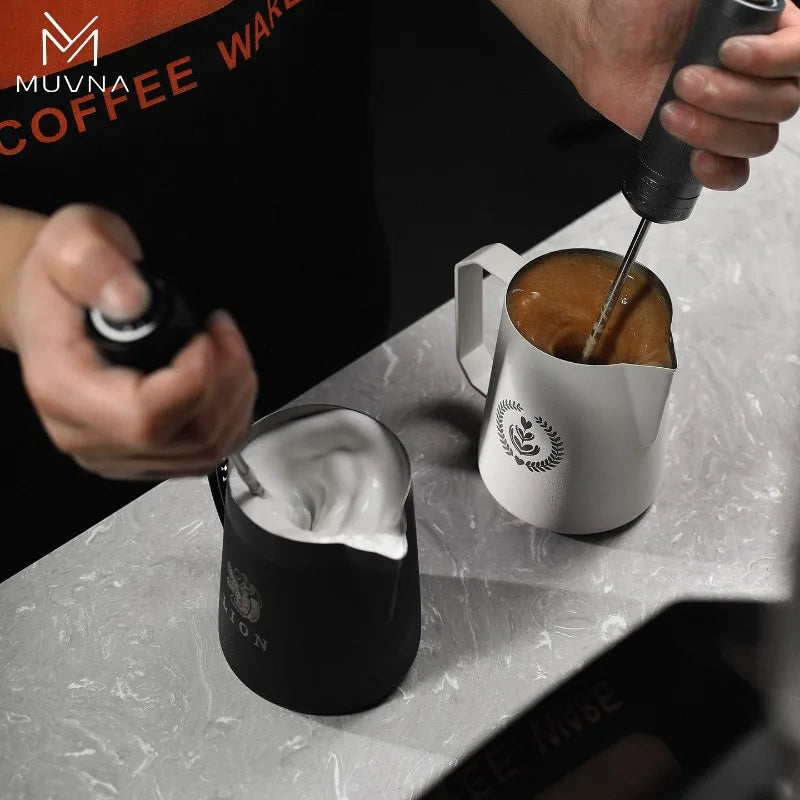 MUVNA 3-Speed Electric Milk Frother,Stainless Steel Handheld Coffee Mixer|Milk Beater&Foamer for Cappuccino/Latte Barista Tool