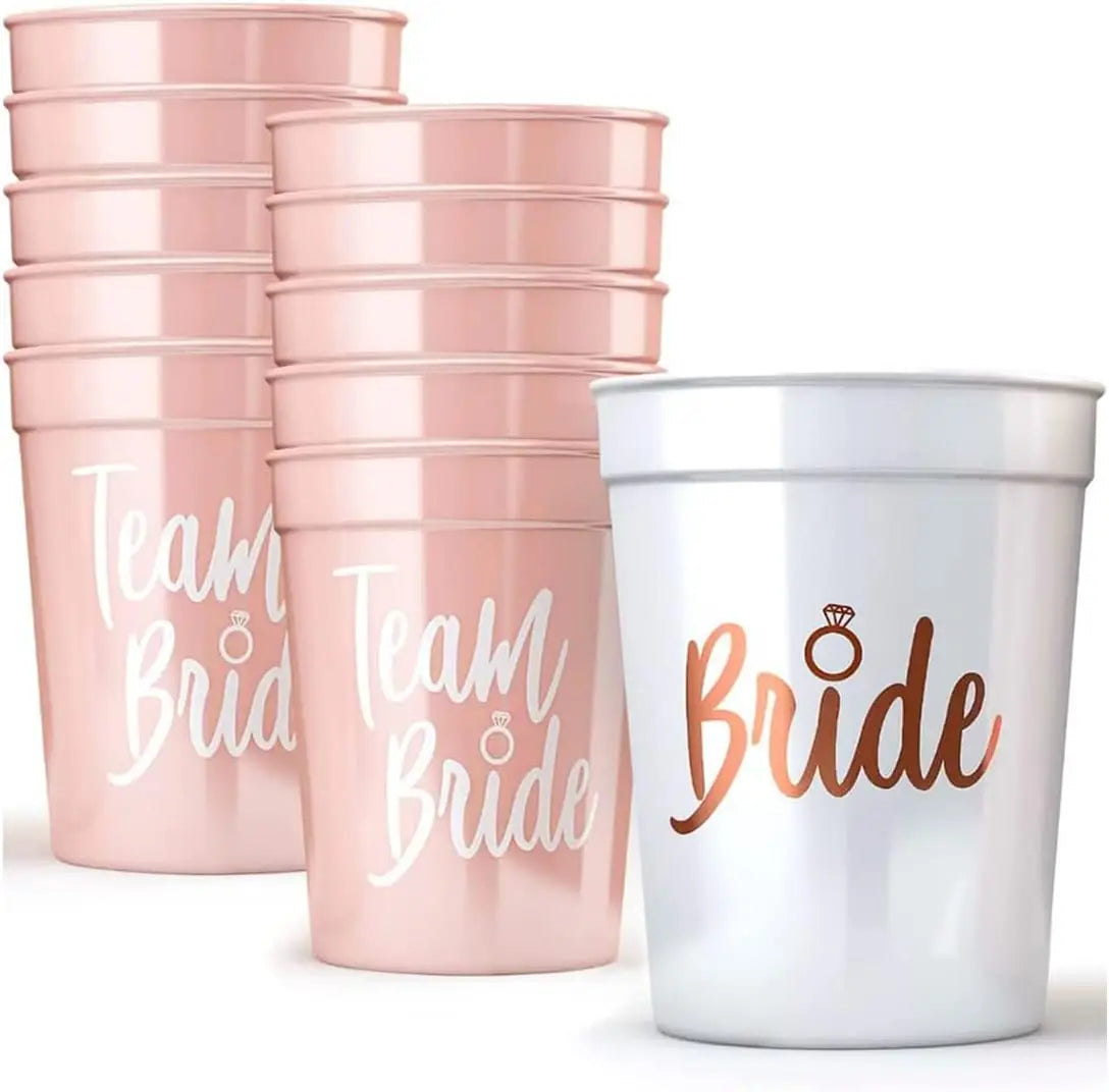 Multi set Bachelorette Party Team Bride Plastic Drinking Cups Bridal Shower Gift Bride to be Hen Party Supplies Wedding Decor