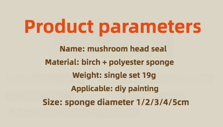 10 Pcs Set Wooden Handle Mushroom Head Sponge Brush Children DIY Painting Sponge Seal Set Paint Graffiti Create Unique Art Brush