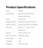 UGREEN USB HUB Docking Station for Mac Mini M4 M4 Pro M.2 NVMe SSD 8TB Max 10Gbps USB-A&C Ports SD&TF 170MB/s USB Splitter Dock