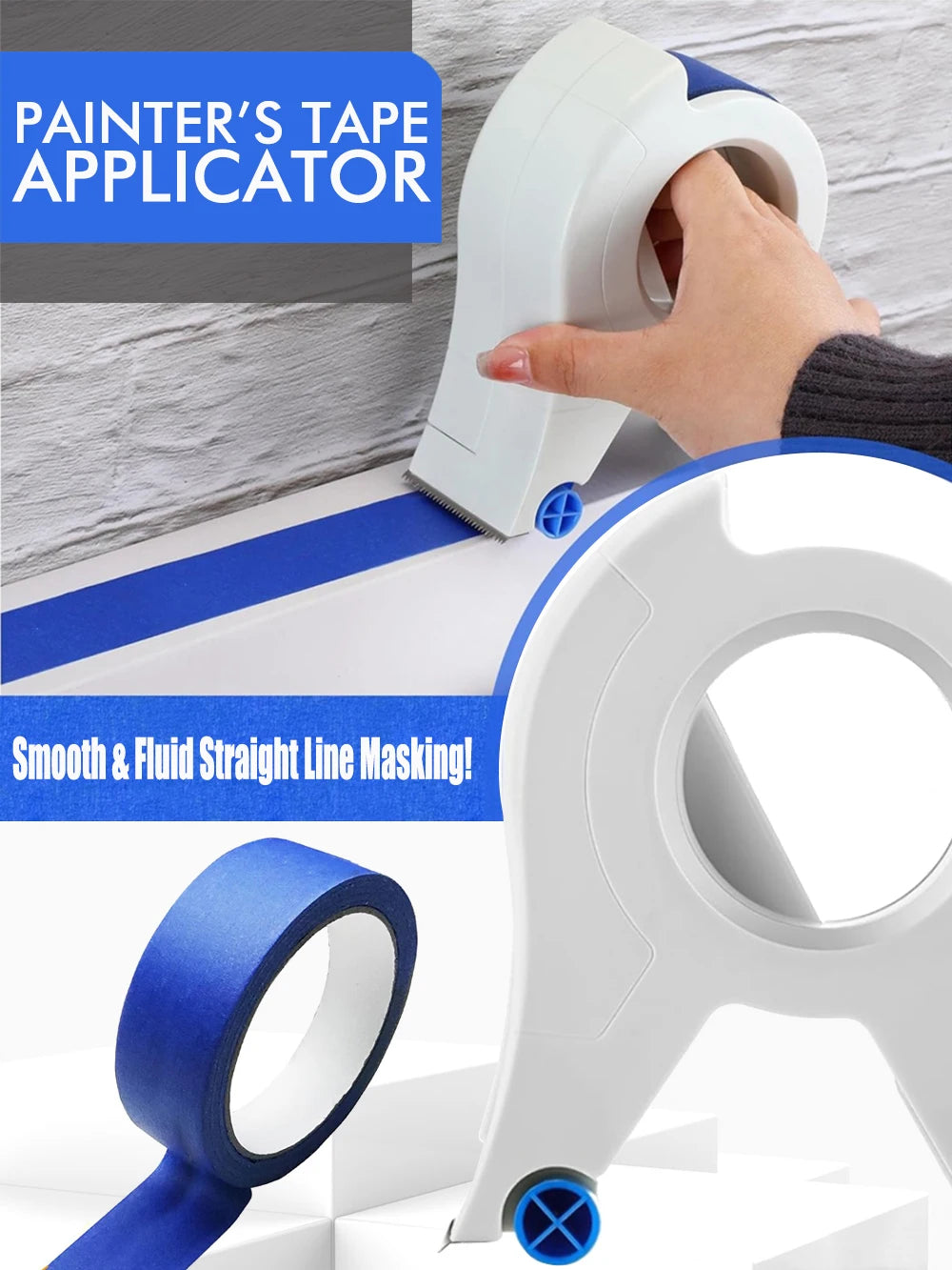New Painter Masking Tape Applicator Dispenser Machine Adhesive Tape with Tape Cutting Tool for Repair and Beautify Crack in Tile