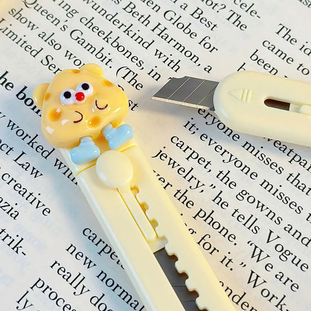 1 Pcs Cute Cartoon Alloy Mini Portalble Utility Knife Cutter Letter Envelope Opener Mail Knife School Office Supplies