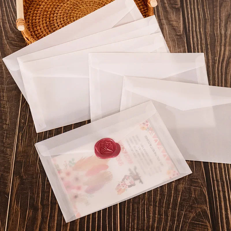50pcs/lot Translucent Envelopes for Wedding Invitation European Style Sulfuric Acid Paper Envelope Business Storage Bag Envelope