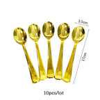 10/16PCS Rose gold disposable tableware table knife fork spoon cutlery birthday party decorations wedding gender reveal supplies