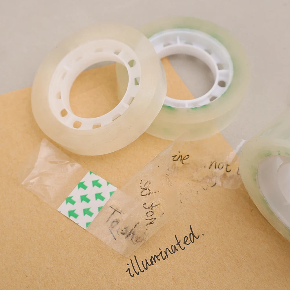20-1Roll Transparent Adhesive Tape 0.8cm 1.2cm 1.8cm Width Strong Clear Sealing Tape for Office School Home Packaging Stationery