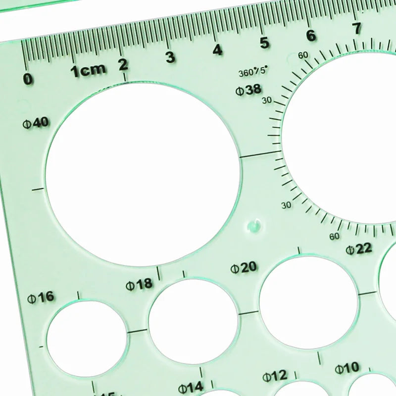 Brand New Green Geometric Template Ruler Mapping Drawing Tools Ruler Suitable For Student School Stationery
