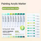 Languo 9/144 Colors Acrylic Paint Art Marker Pen DIY Painting Drawing Card Ceramic Stone Mug Glass Fabric Clothes Art Supplies
