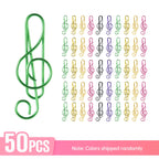 30/50/100PCS  Paper Clips Cute  Musical Note Paperclip Multicolor Metal Bookmarks for Music Enthusiast for Party Invitation Card