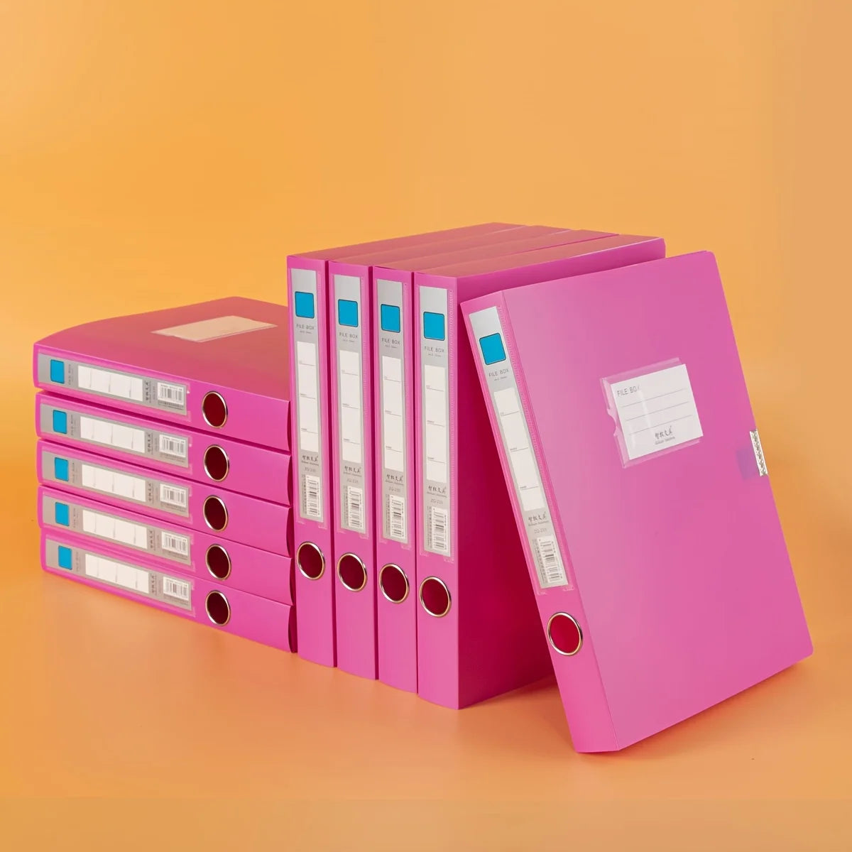 10pcs A4 Colorful File Boxes - Durable Thick Plastic Document Organizers for Contracts, Accounting Receipts & Office Supplies