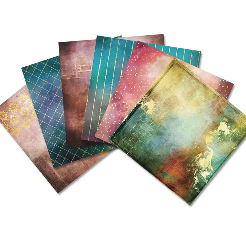 24 Sheets Brilliant Life Craft Paper Pads Cutting Dies Art Background Origami Scrapbooking Card Making