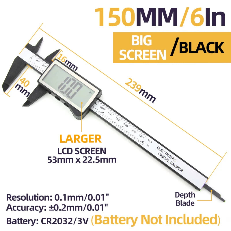 Plastic Caliper Pachometer Digital Caliper Electronic Ruler Vernier Digital Caliber Measuring Tool Digital Calibrator Micrometer