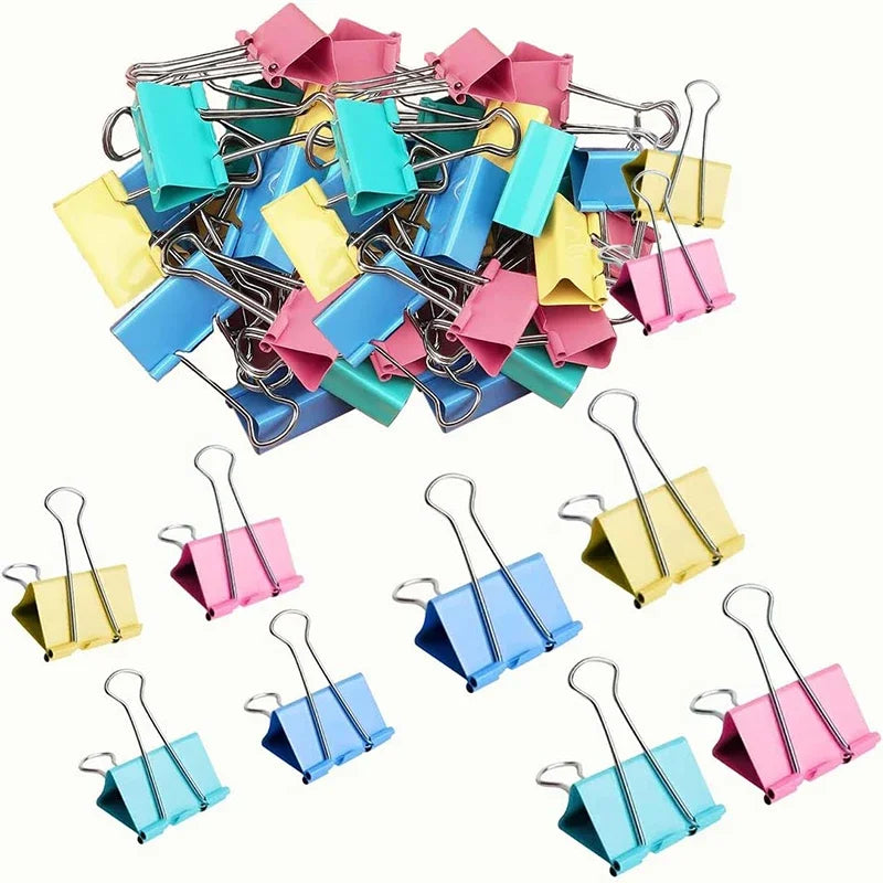5-30Pcs Metal Binder Clips Colorful File Paper Clip 15/19/25/32/41/51mm Used for Books Stationery Clip School Office Supplies