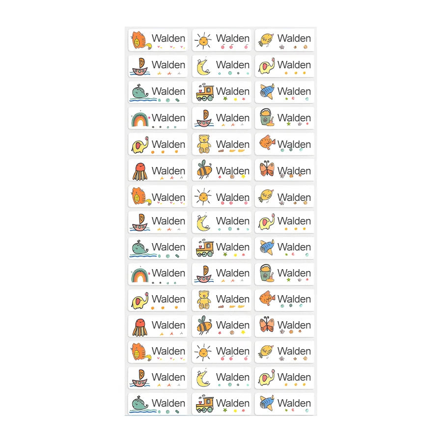 Customized School Name Stickers,Transparent Waterproof Labels for Kids Supplies-Multilingual Design,DIY Crafts Personalization‌