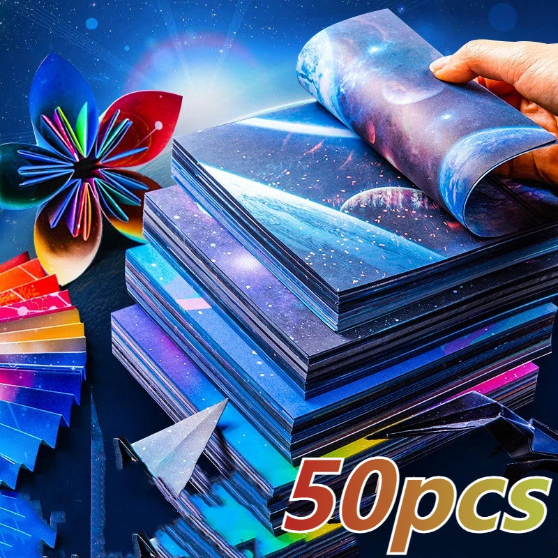 50pcs Creative Square Star Sky Constellations Origami Paper Kid DIY Handmade Double-sided Coloring Fold Craft Paper Art Gift